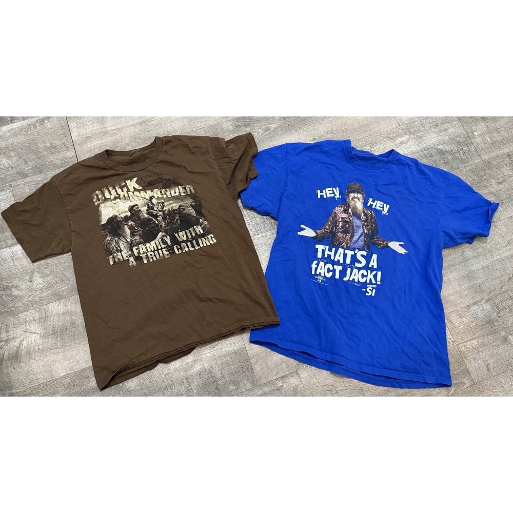 Lot Of 2 Men's Duck Commander Shirts Brown Blue That's A Fact Jack Medium